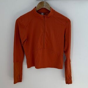 CRZ YOGA size small Women's Orange Long Sleeve crop workout athletic top